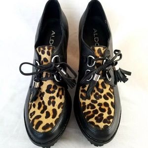 Aldo’s shoes wedge heel with cheetah print design